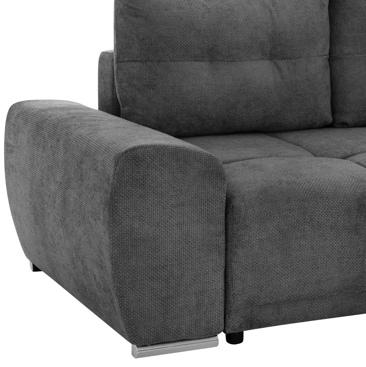 Ъглов диван с функция сън десен Сатурния.01R сив плат 270x181x75Hсм.