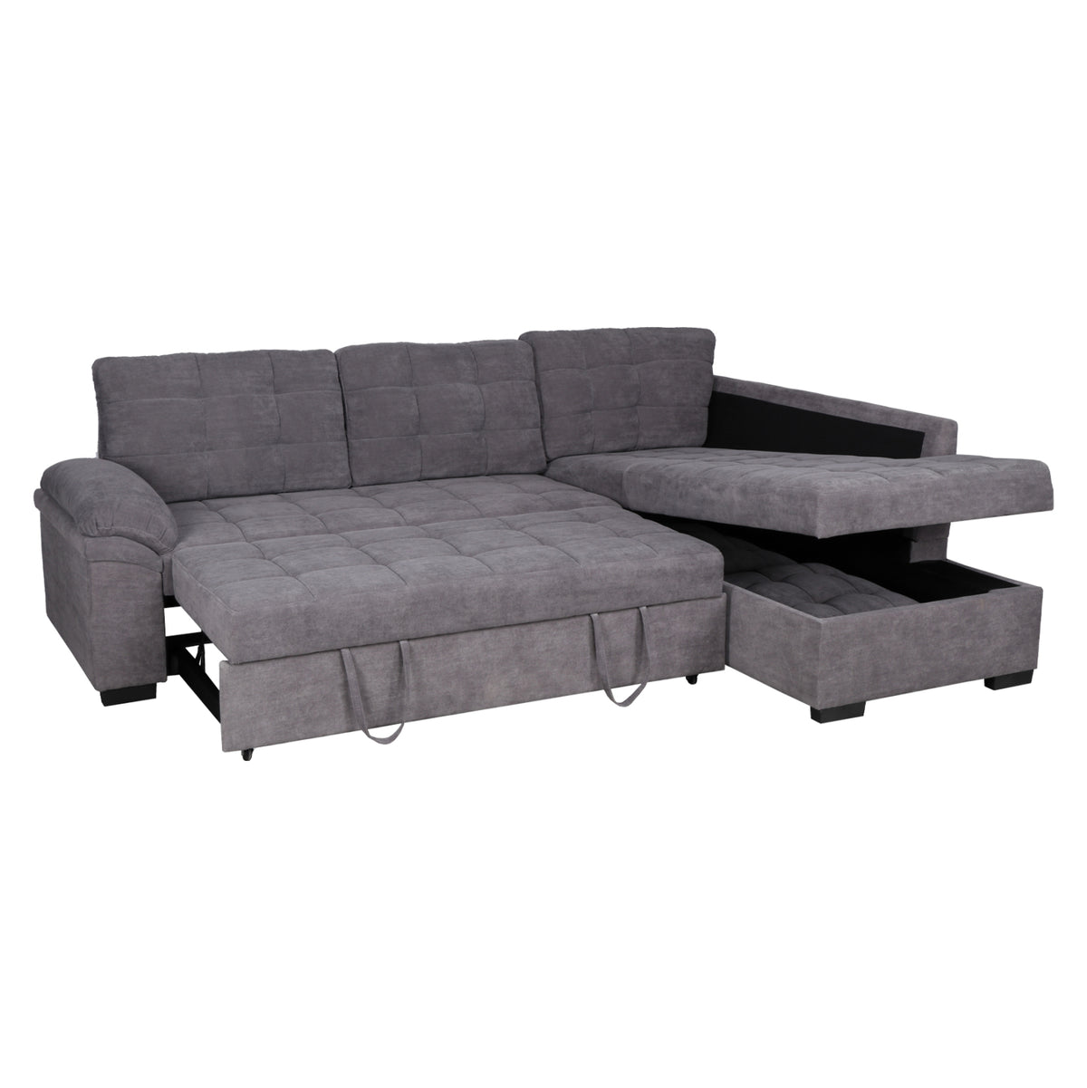 Диван легло Мантуа десен ъгъл тъмносив цвят.02R 252x159x84h cm
