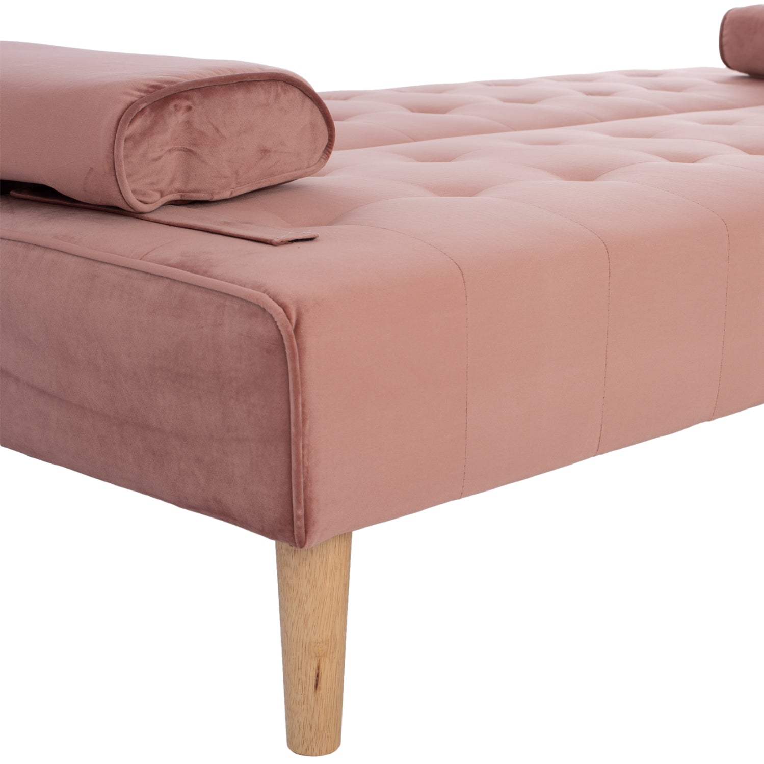 Разтегателен диван Триест с кадифе в прасковено розово, 188x83x83см.