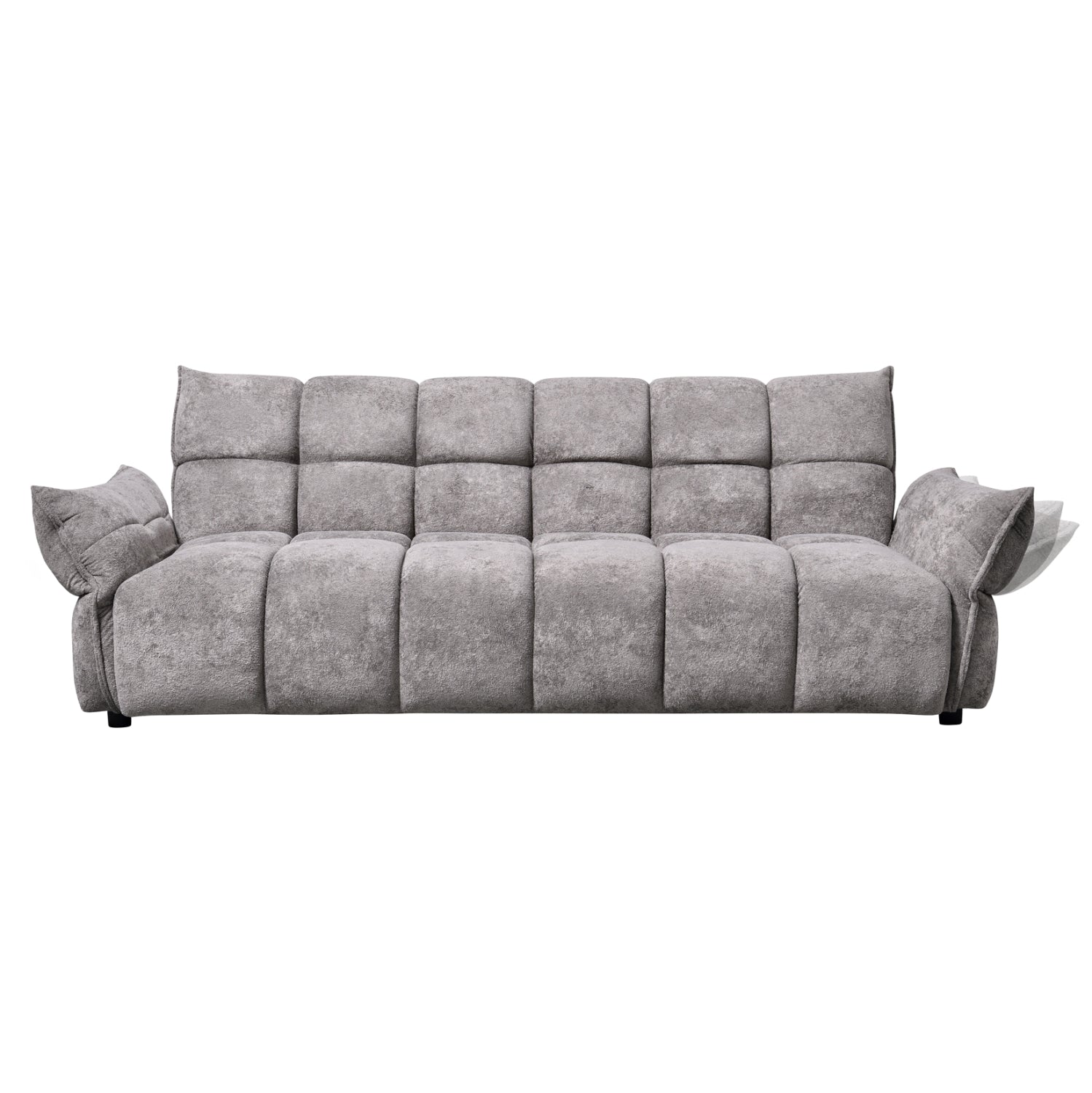 Диван легло Позитано сив плат, покет пружини 240-250x90x85 см