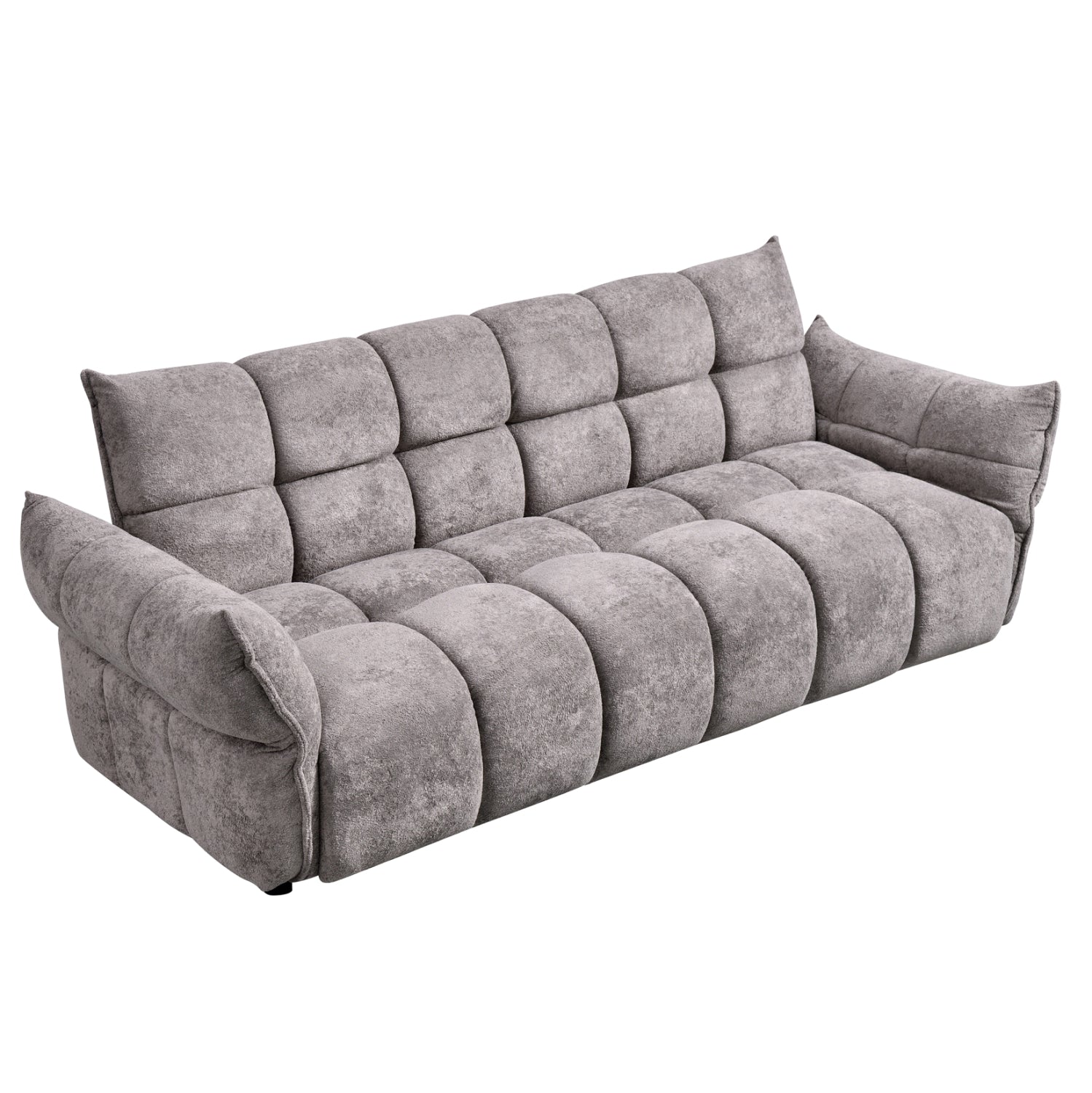 Диван легло Позитано сив плат, покет пружини 240-250x90x85 см