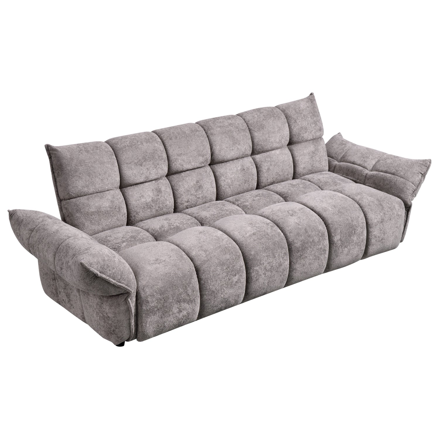 Диван легло Позитано сив плат, покет пружини 240-250x90x85 см