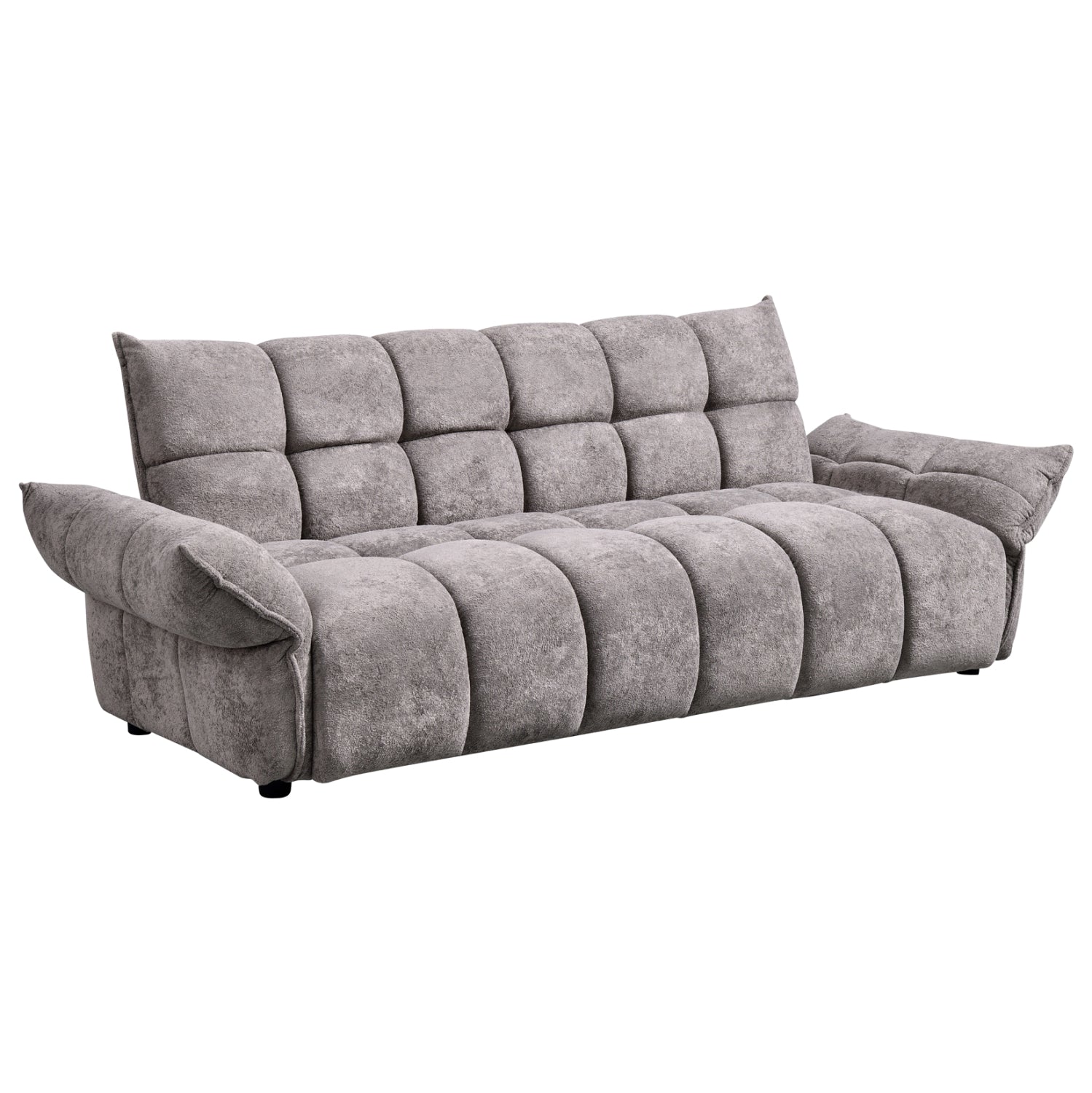 Диван легло Позитано сив плат, покет пружини 240-250x90x85 см