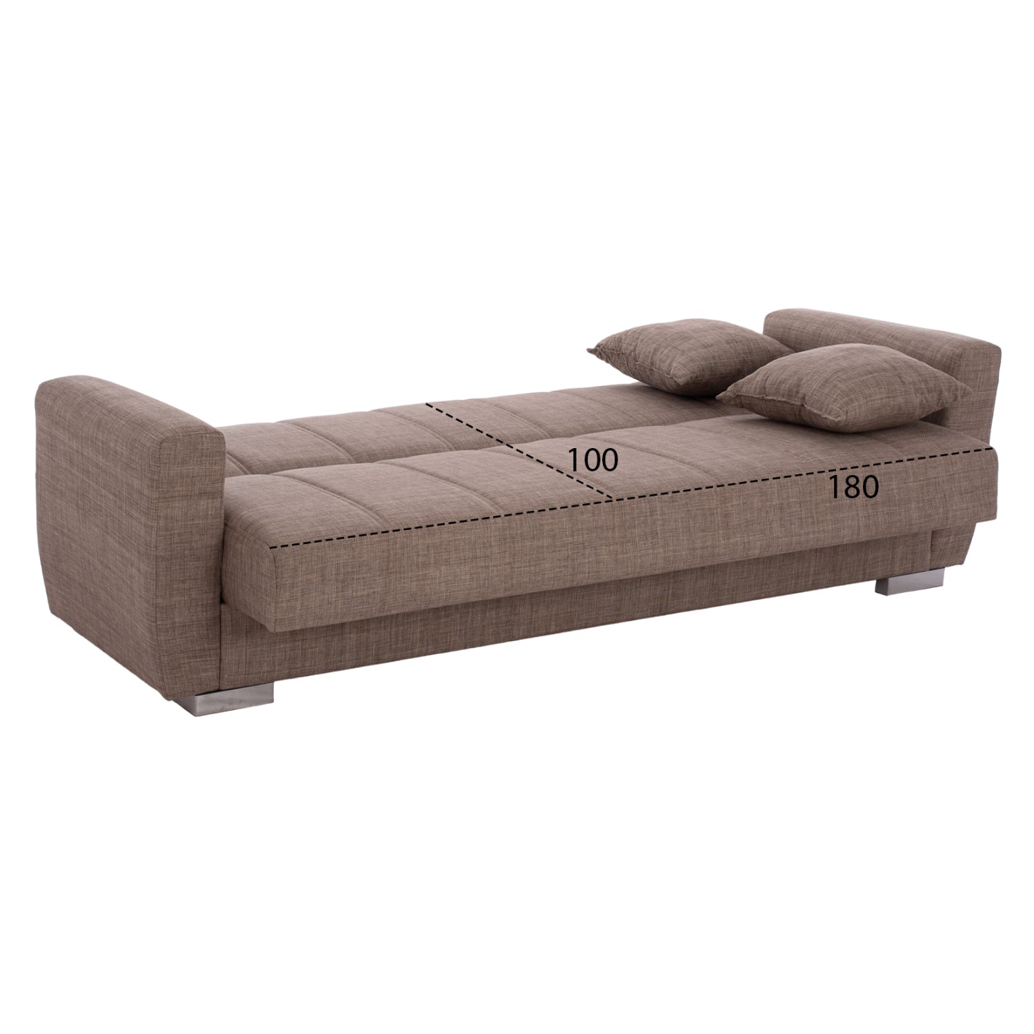 - 215x80x77см, 3-местен диван с функция легло, бежов