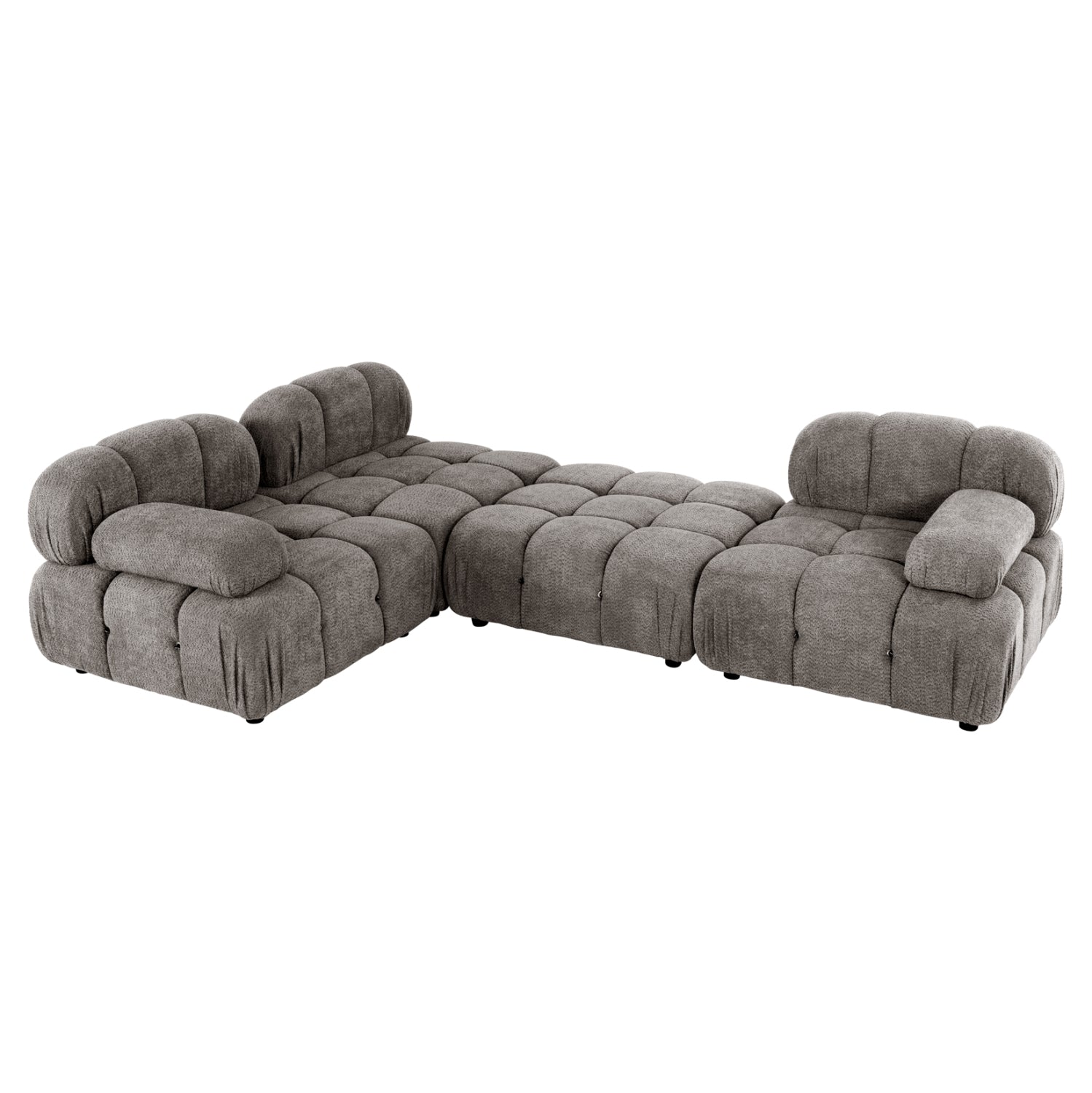Полиморфен диван Портофино текстилна материя сив 290x196x76Hсм.