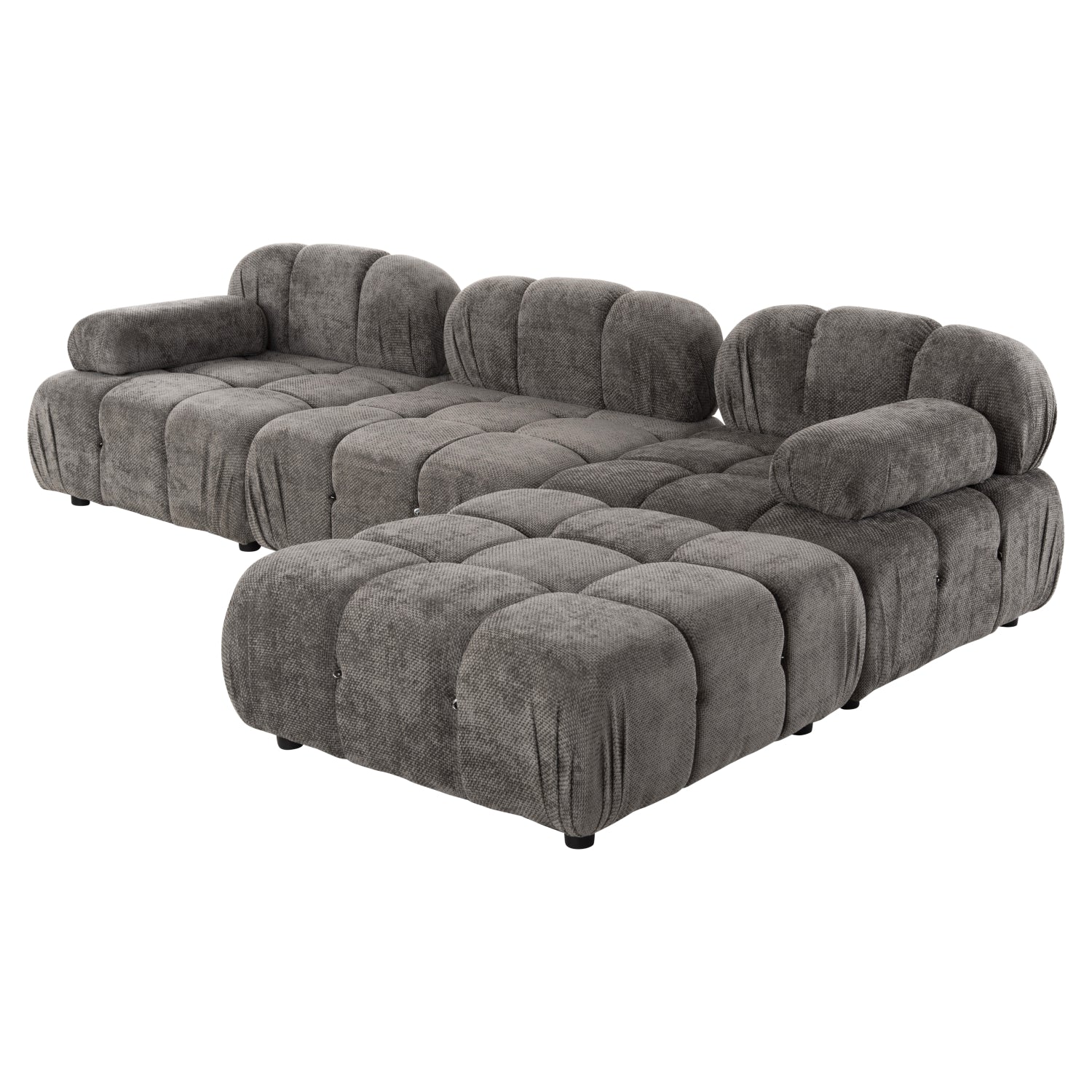 Полиморфен диван Портофино текстилна материя сив 290x196x76Hсм.