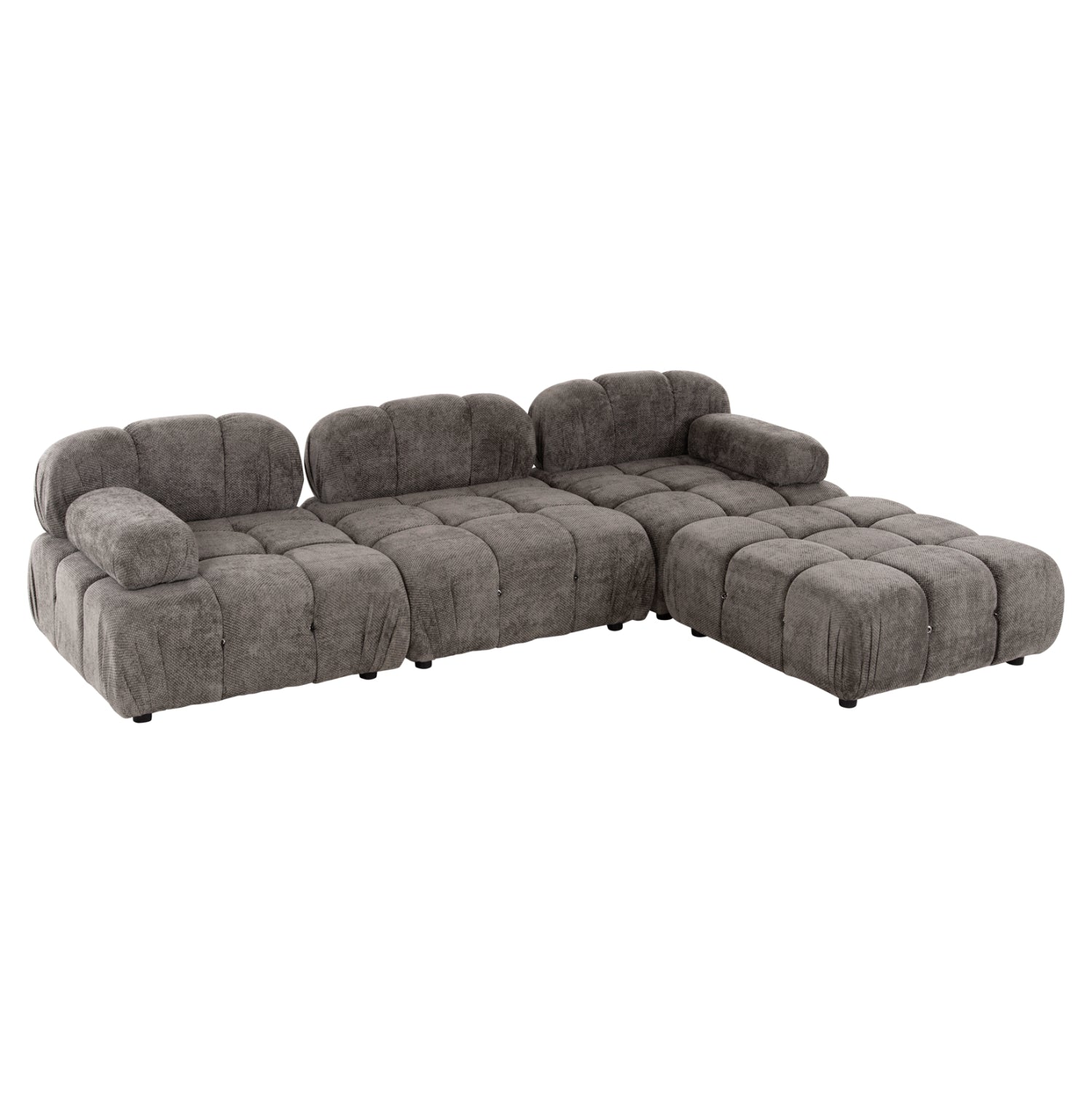 Полиморфен диван Портофино текстилна материя сив 290x196x76Hсм.