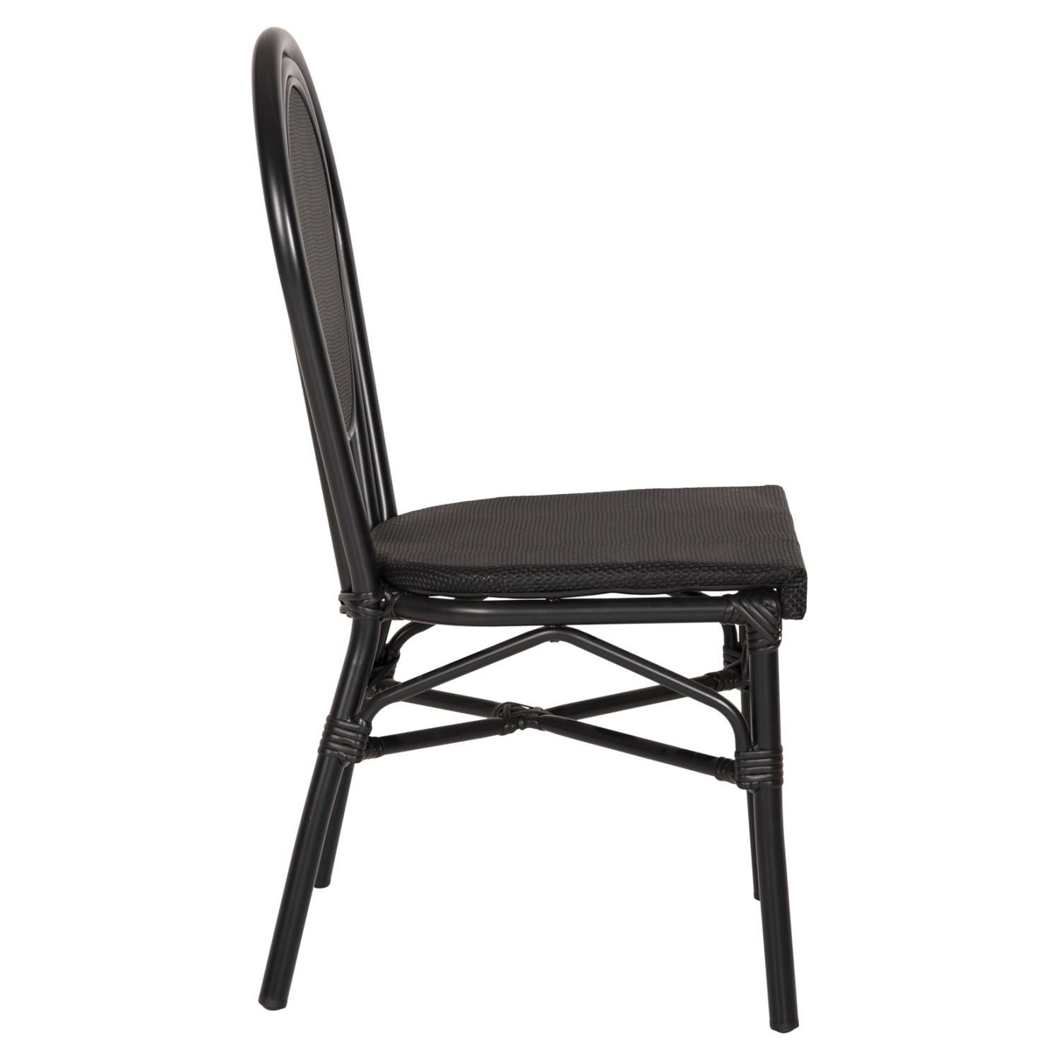 Алуминиеов стол Bamboo Look Черен с текстилен 45x57x88 см