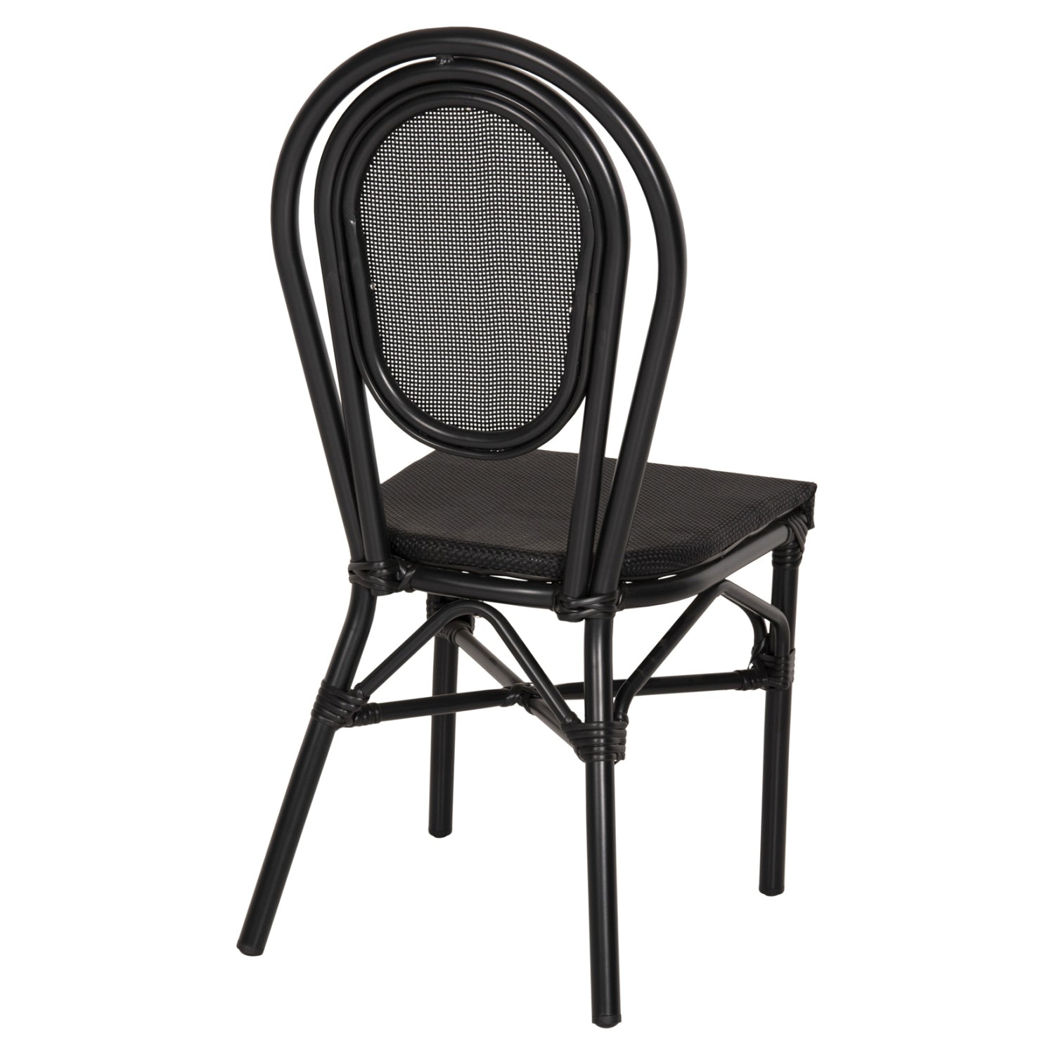 Алуминиеов стол Bamboo Look Черен с текстилен 45x57x88 см