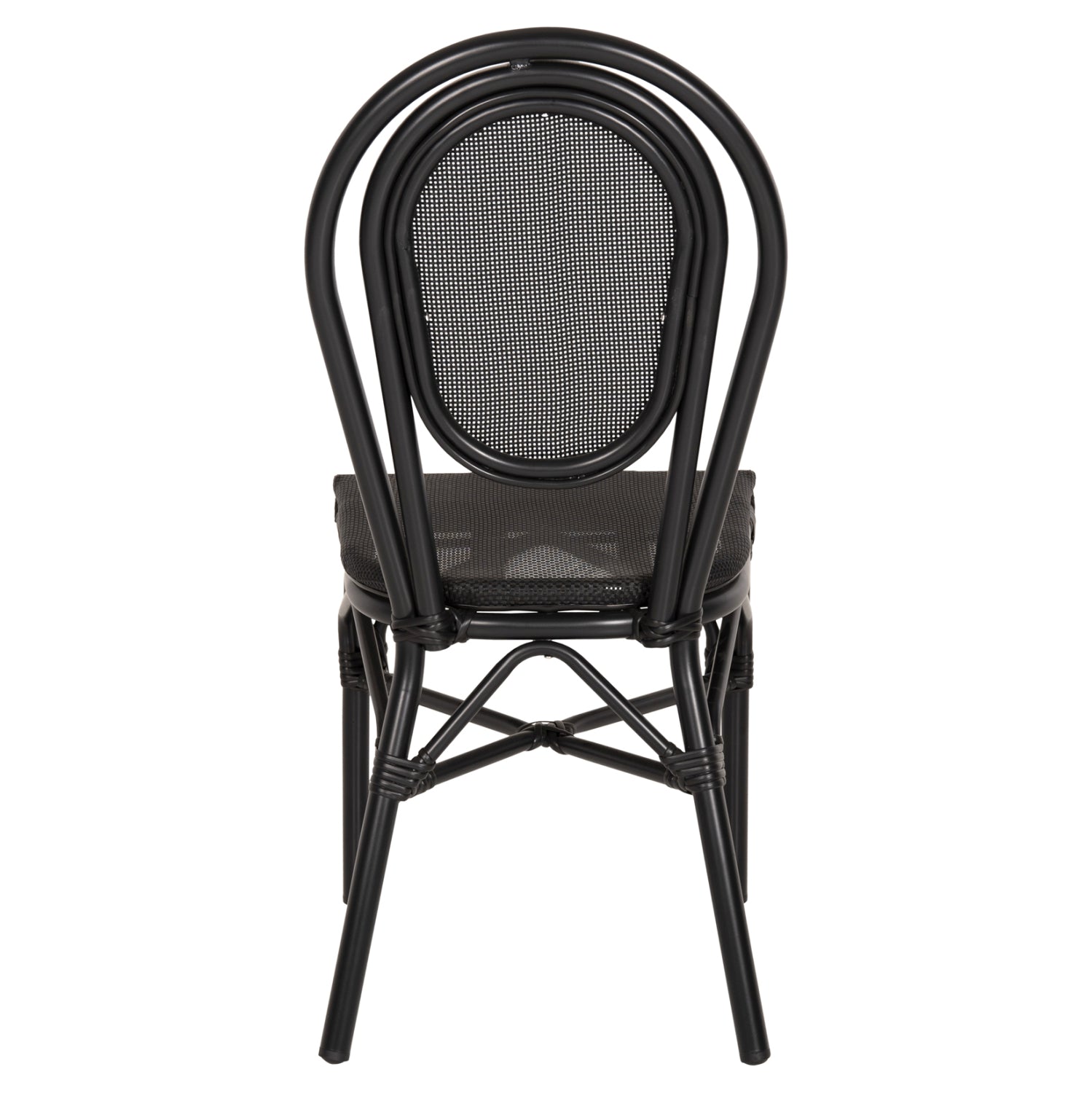 Алуминиеов стол Bamboo Look Черен с текстилен 45x57x88 см