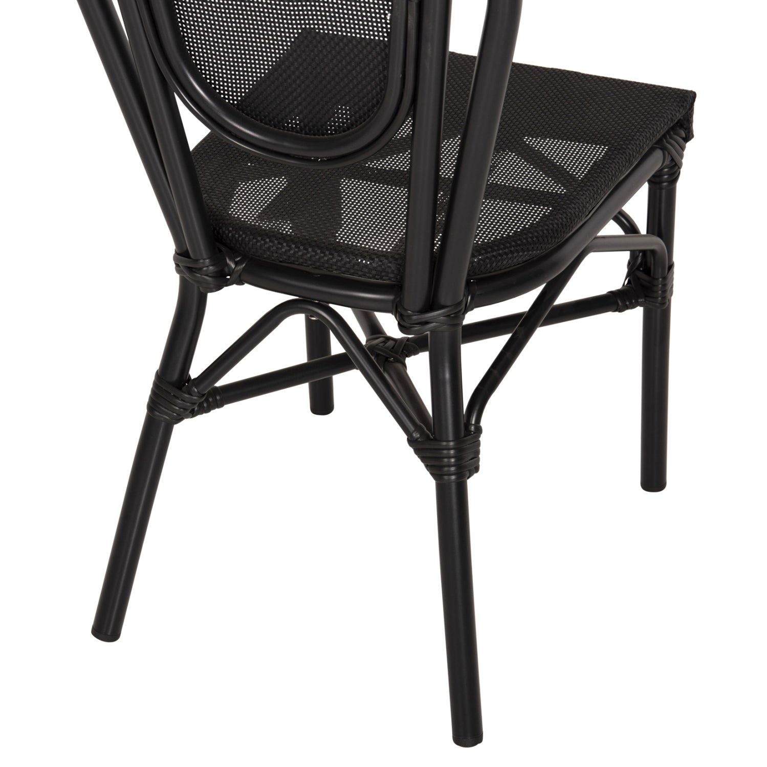 Алуминиеов стол Bamboo Look Черен с текстилен 45x57x88 см