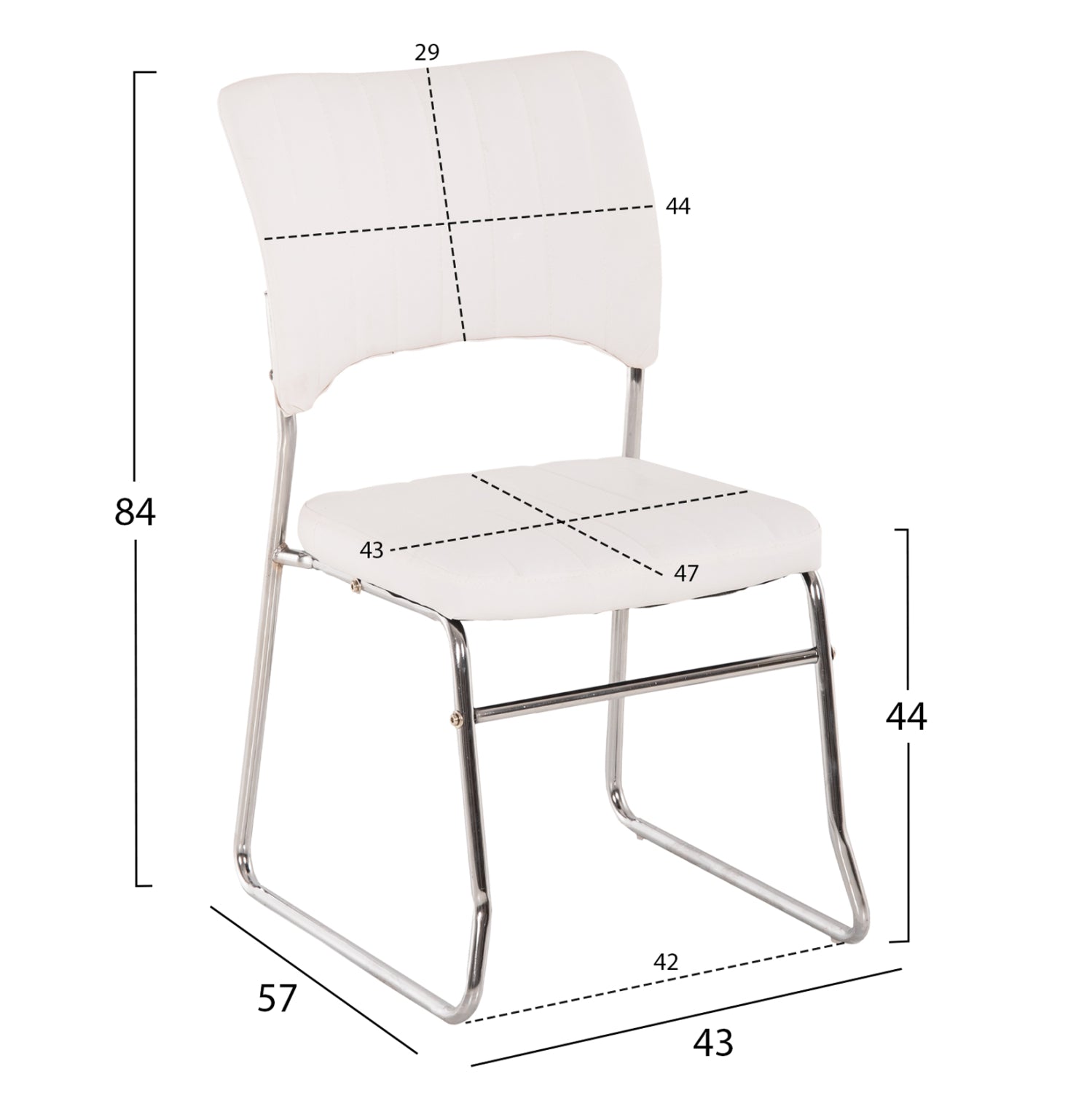 Конферентен стол Бял 52x60x85 см