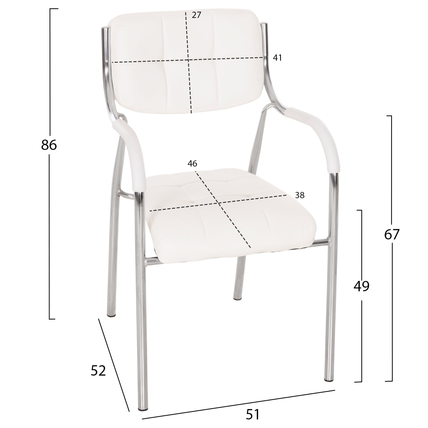 Офисен конферентен стол OBERON Бял PU 51x52x88Hсм