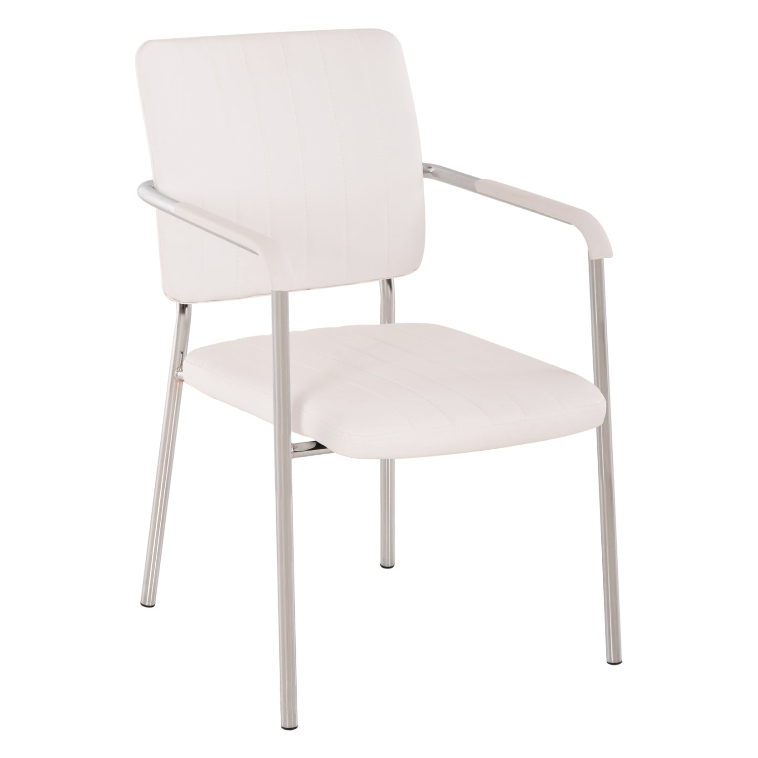 Конферентен стол с подлакътници Бял 56,5x59x85 см