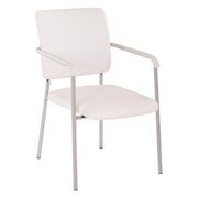 Конферентен стол с подлакътници Бял 56,5x59x85 см