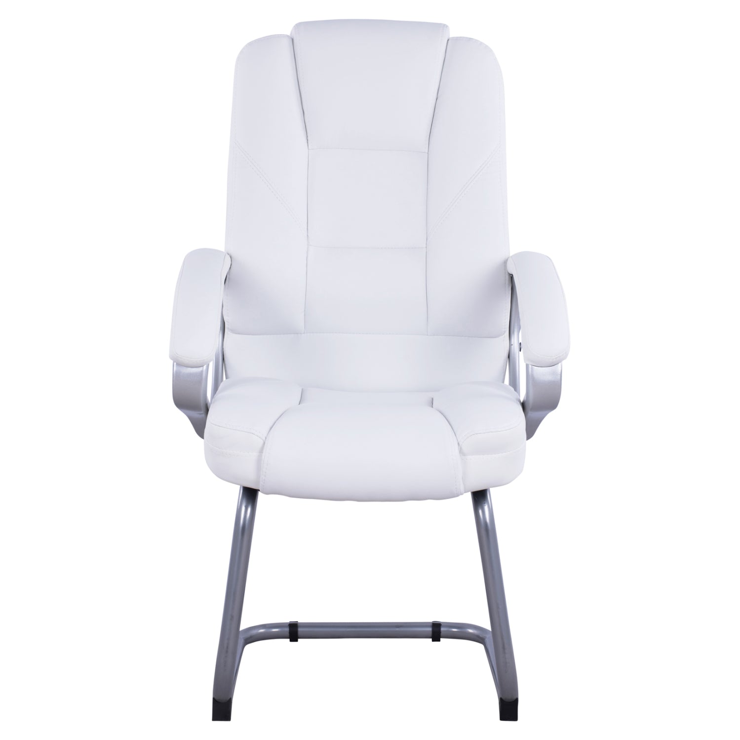 Посетителски стол с бял PU Sora 63x67x112 см