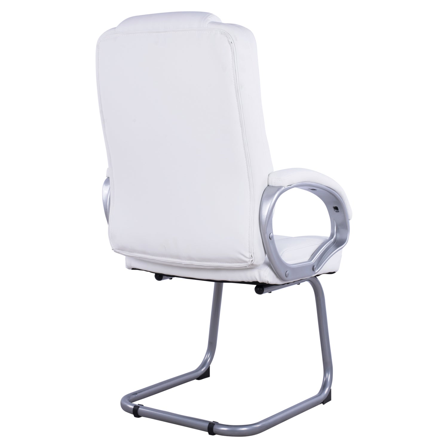 Посетителски стол с бял PU Sora 63x67x112 см