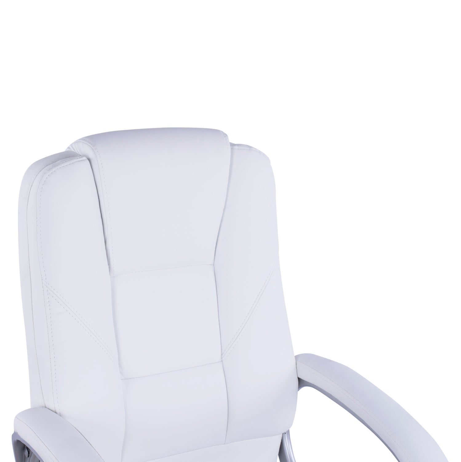 Посетителски стол с бял PU Sora 63x67x112 см