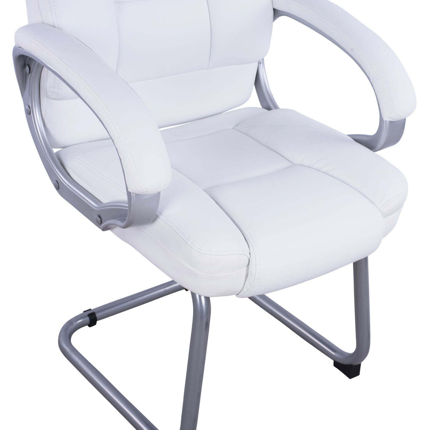 Посетителски стол с бял PU Sora 63x67x112 см