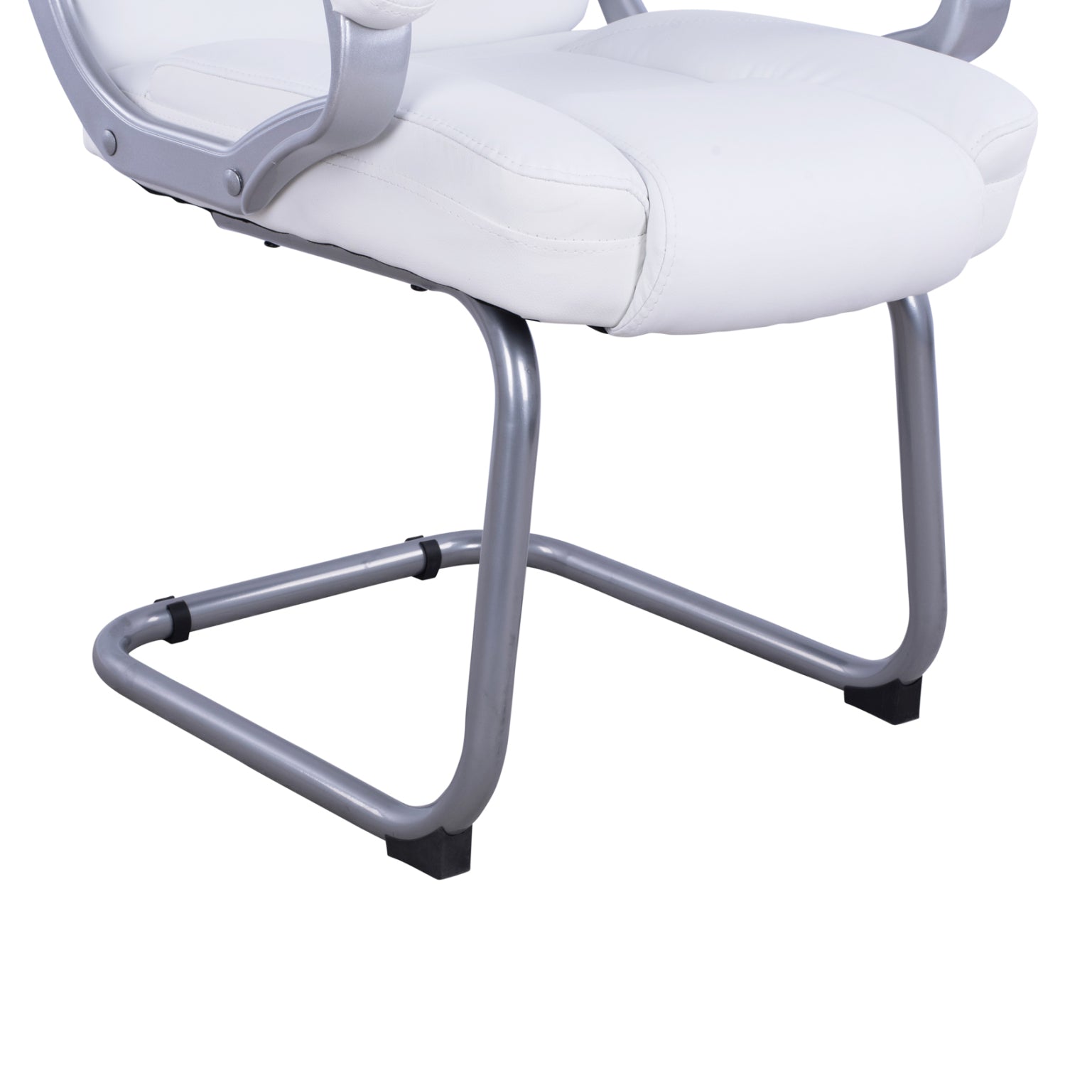 Посетителски стол с бял PU Sora 63x67x112 см