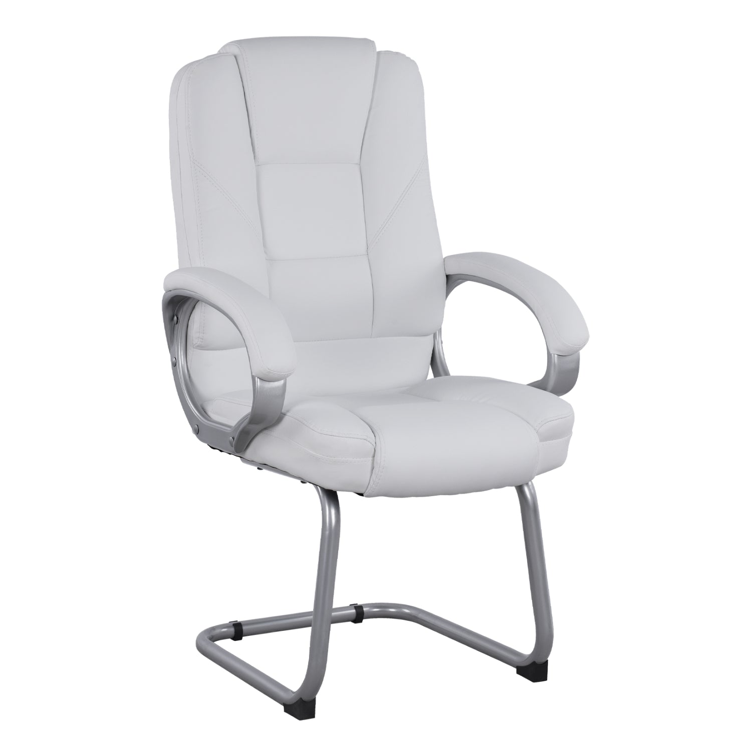 Посетителски стол с бял PU Sora 63x67x112 см