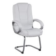 Посетителски стол с бял PU Sora 63x67x112 см
