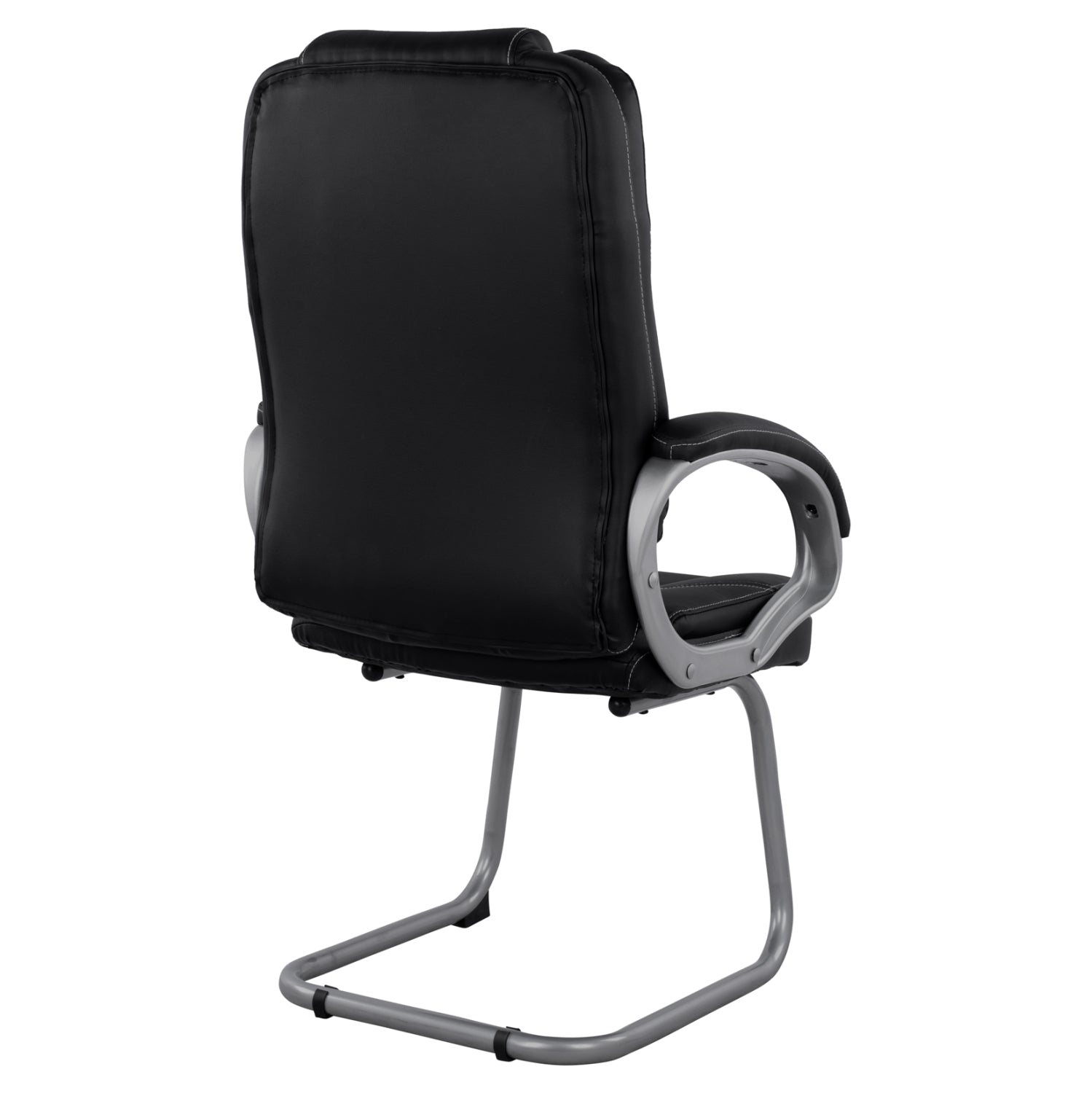 Посетителски стол с черен PU 63x67x112 см