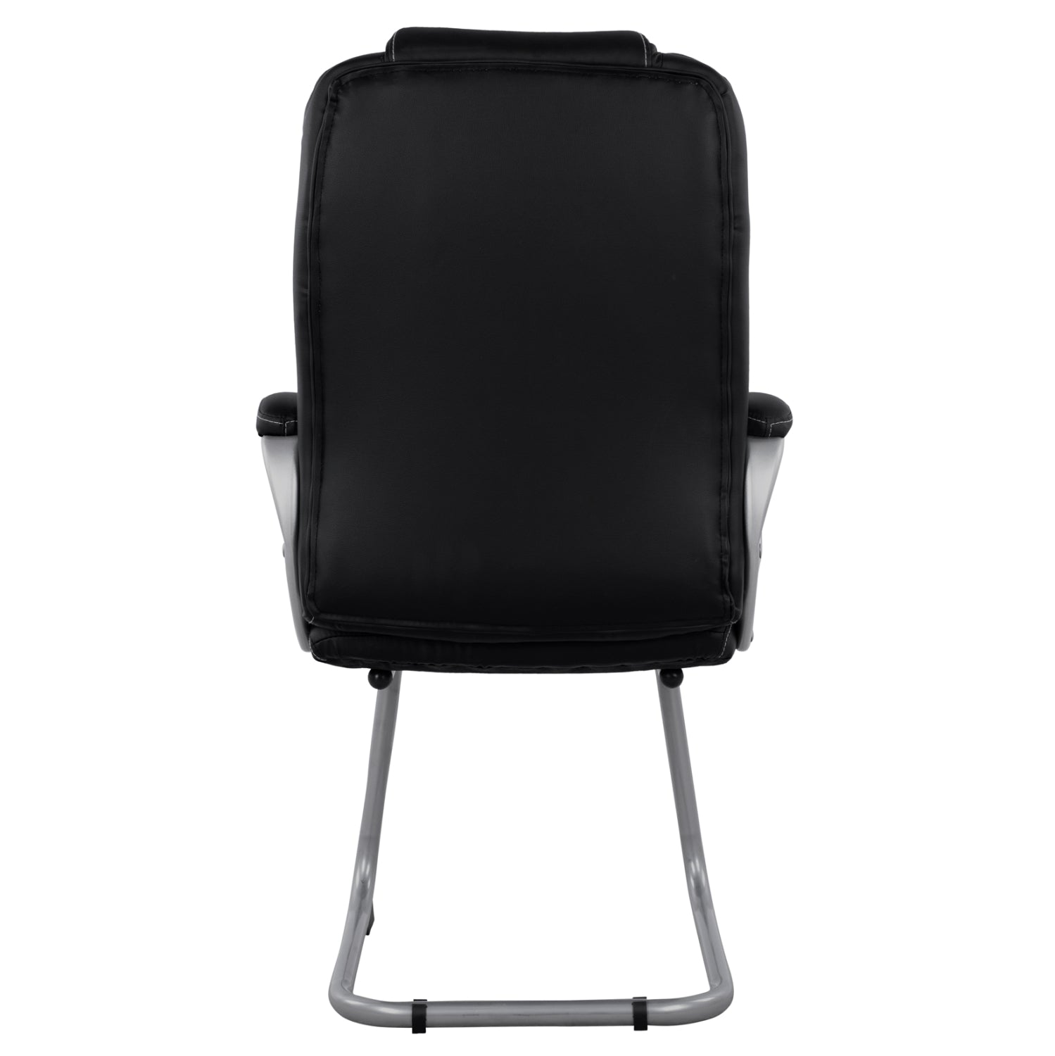 Посетителски стол с черен PU 63x67x112 см