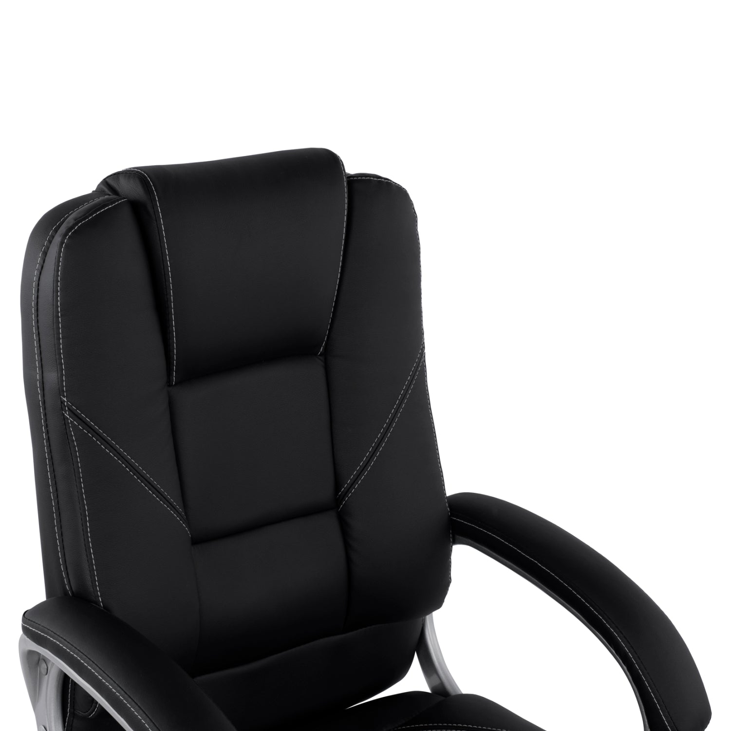 Посетителски стол с черен PU 63x67x112 см