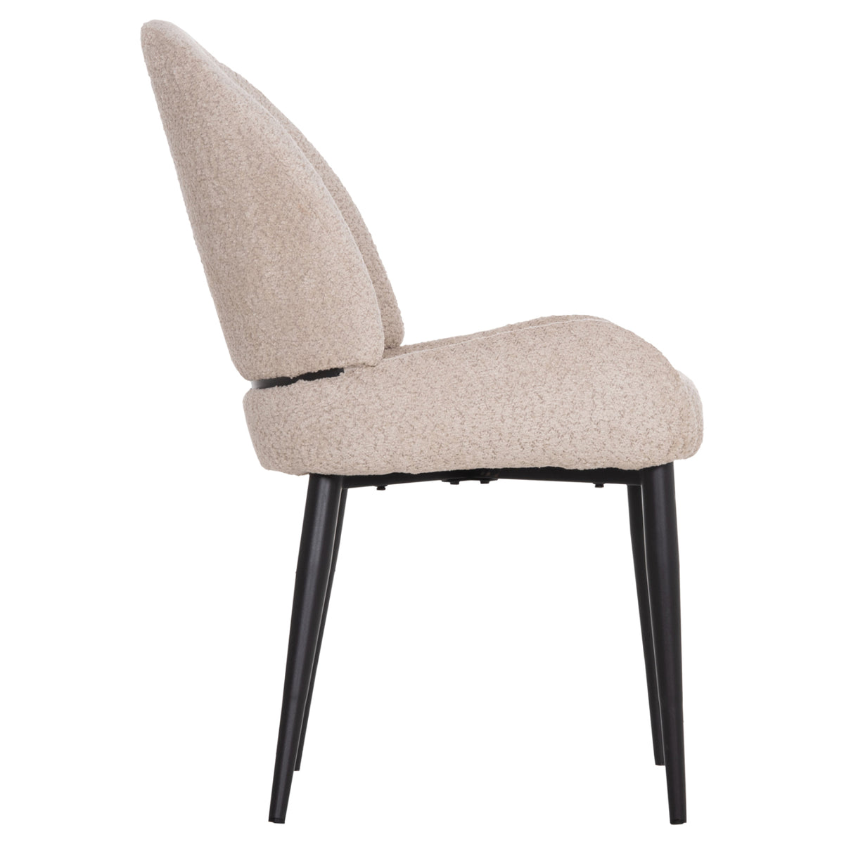 Стол SARKY с плат BOUCLE в екрю, метални крака 56x64x88Hcm.