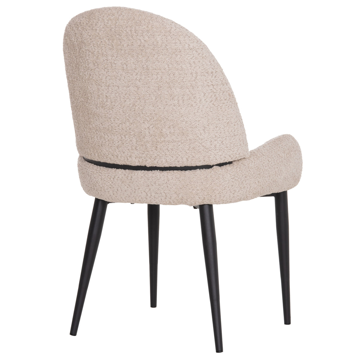 Стол SARKY с плат BOUCLE в екрю, метални крака 56x64x88Hcm.