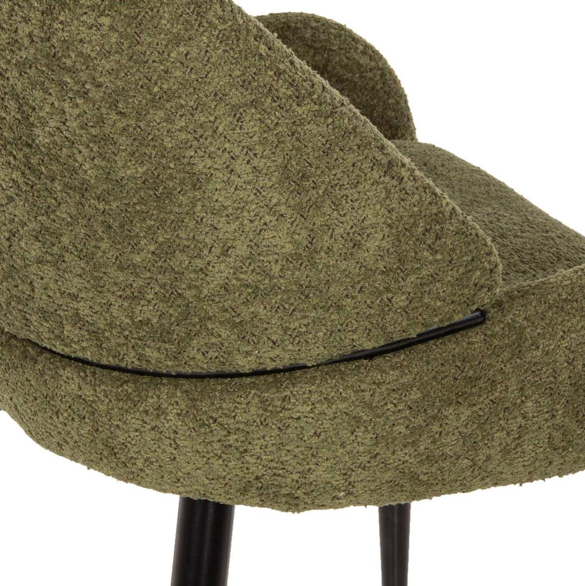 Стол SARKY с плат BOUCLE в зелено, метални крака 55x62x89Hcm.