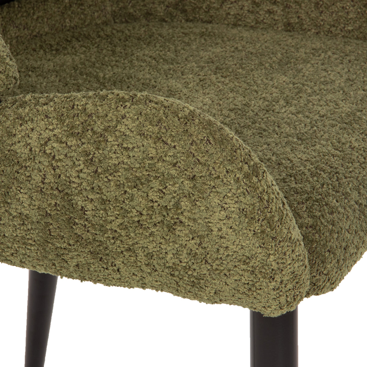 Стол SARKY с плат BOUCLE в зелено, метални крака 55x62x89Hcm.