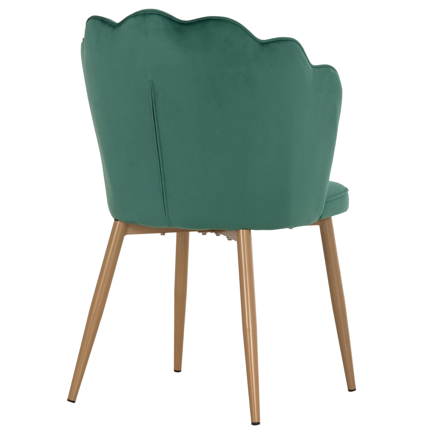 Стол велур зелен с метална рамка злато 57.5x57.5x85 см.