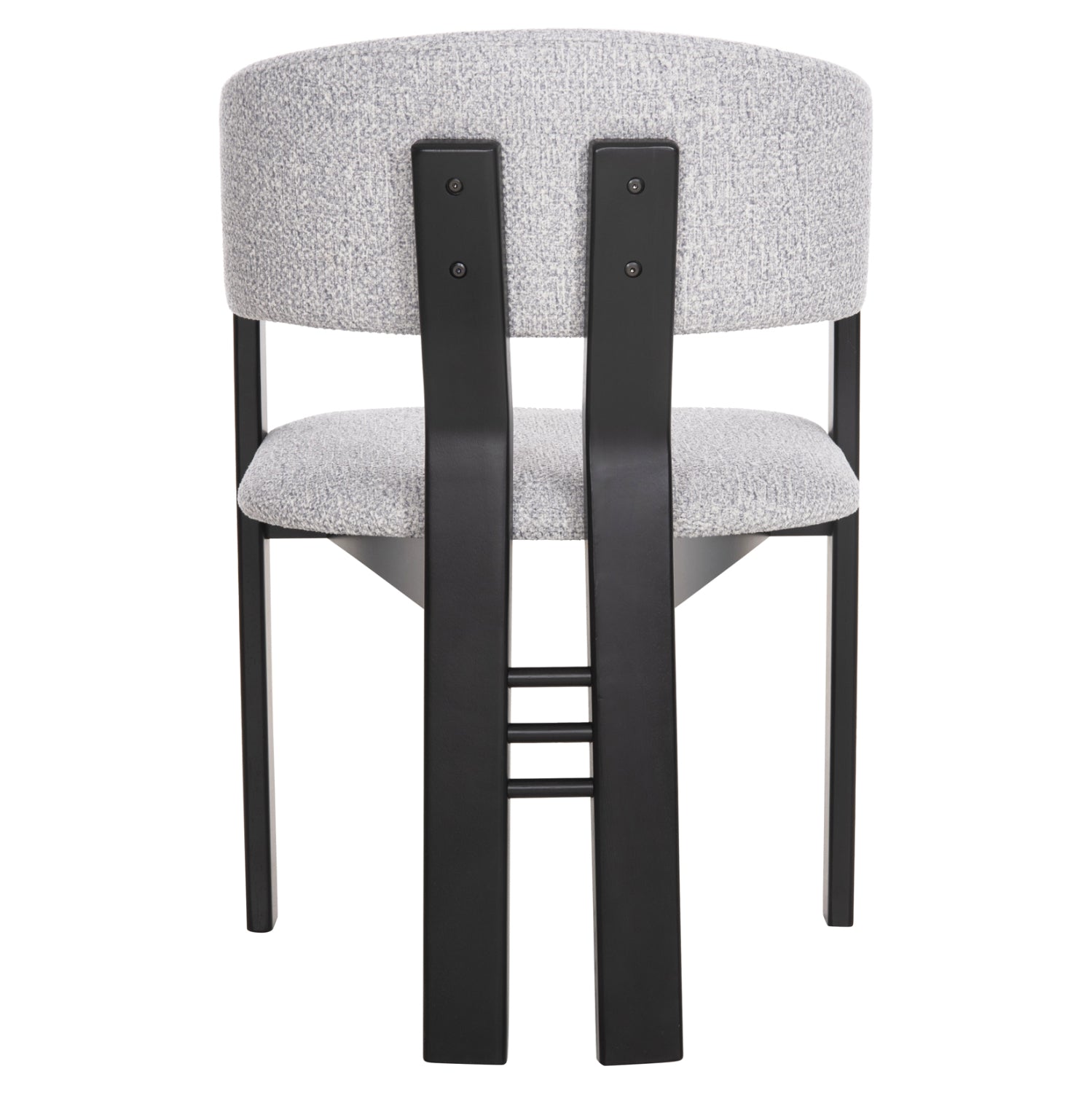 Трапезен стол ZARRA гумено дърво в черно-светлосив плат 55,5x59x81,5 см.