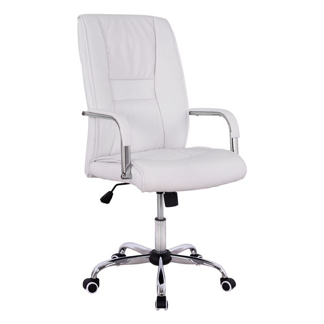 Мениджърски офис стол бял цвят 58,5x70x120 см