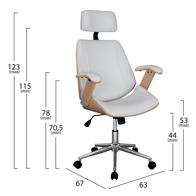 Мениджърски офис стол Superior Pro сонома-бял 63x67x123 см