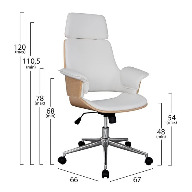 Мениджърски офис стол Superior Pro сонома-бял 67x66x120 см
