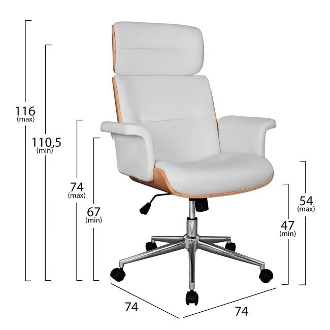 Мениджърски офис стол SUPERIOR PRO сонома-бял 74x74x116 см