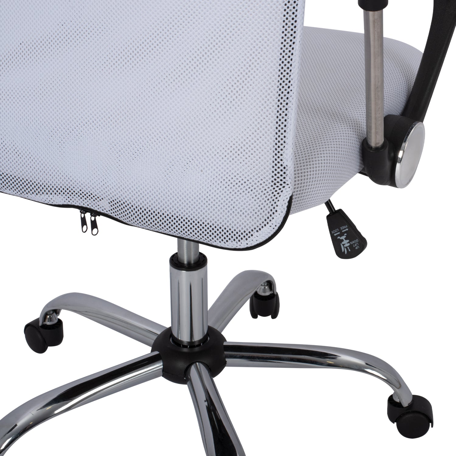 Офис стол бяла мрежа хромирани крака 61x58x118