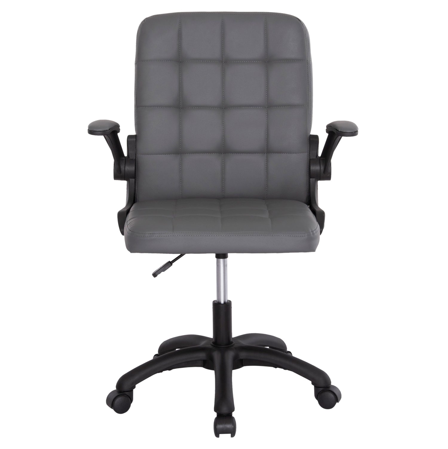 Офис стол PORTIMA сив PVC - черна рамка и основа 66.5x60x97Hсм.