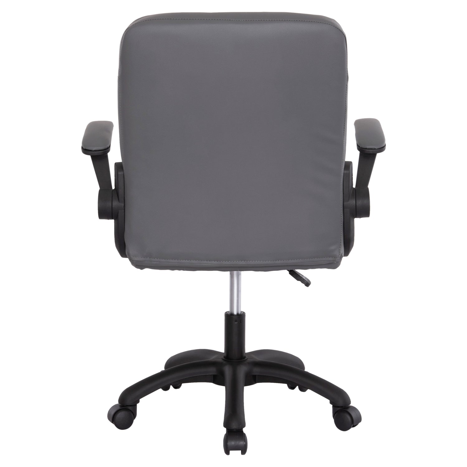Офис стол PORTIMA сив PVC - черна рамка и основа 66.5x60x97Hсм.