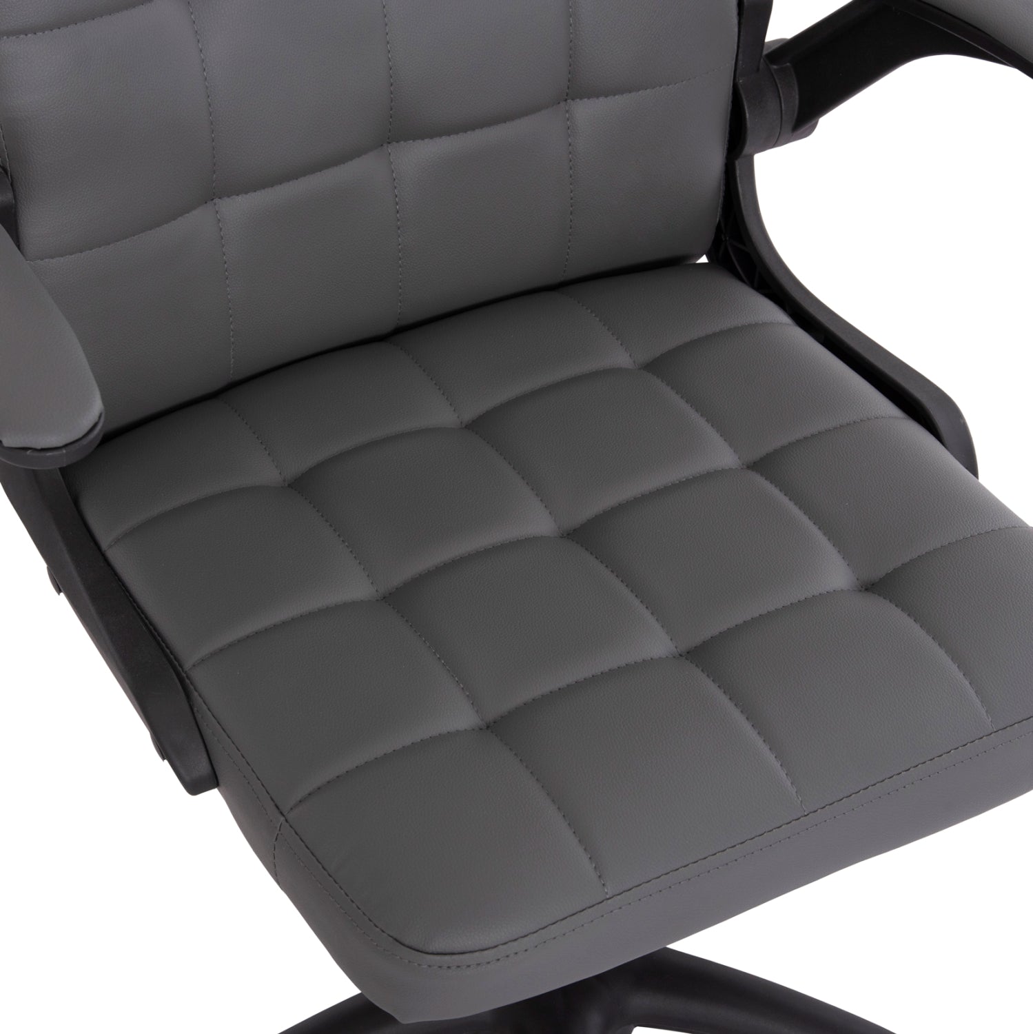 Офис стол PORTIMA сив PVC - черна рамка и основа 66.5x60x97Hсм.