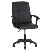 Офис стол NIM черен PVC - черна рамка и основа 58x65x100Hсм.