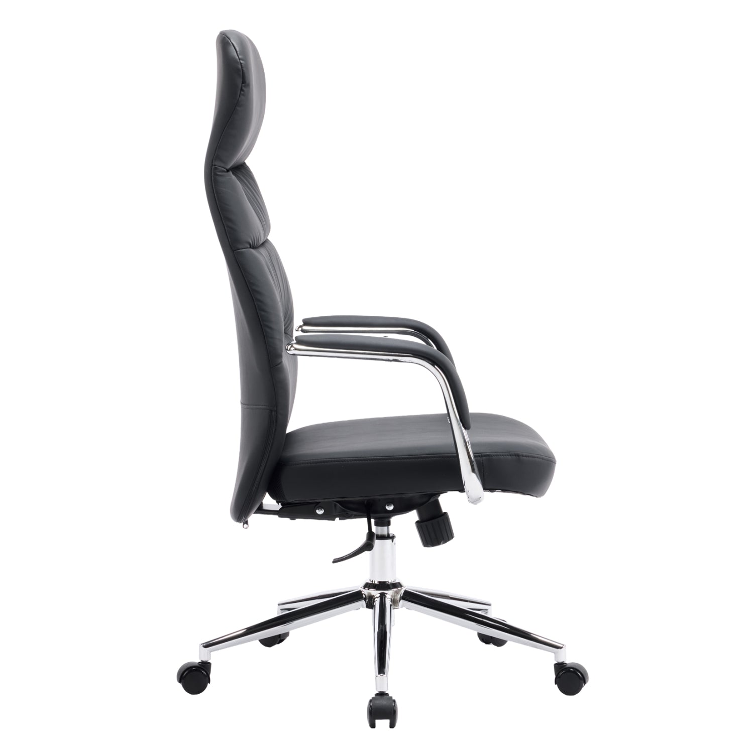 Офис стол TEETER черна PU кожа - хромирана основа 67x66x121 см