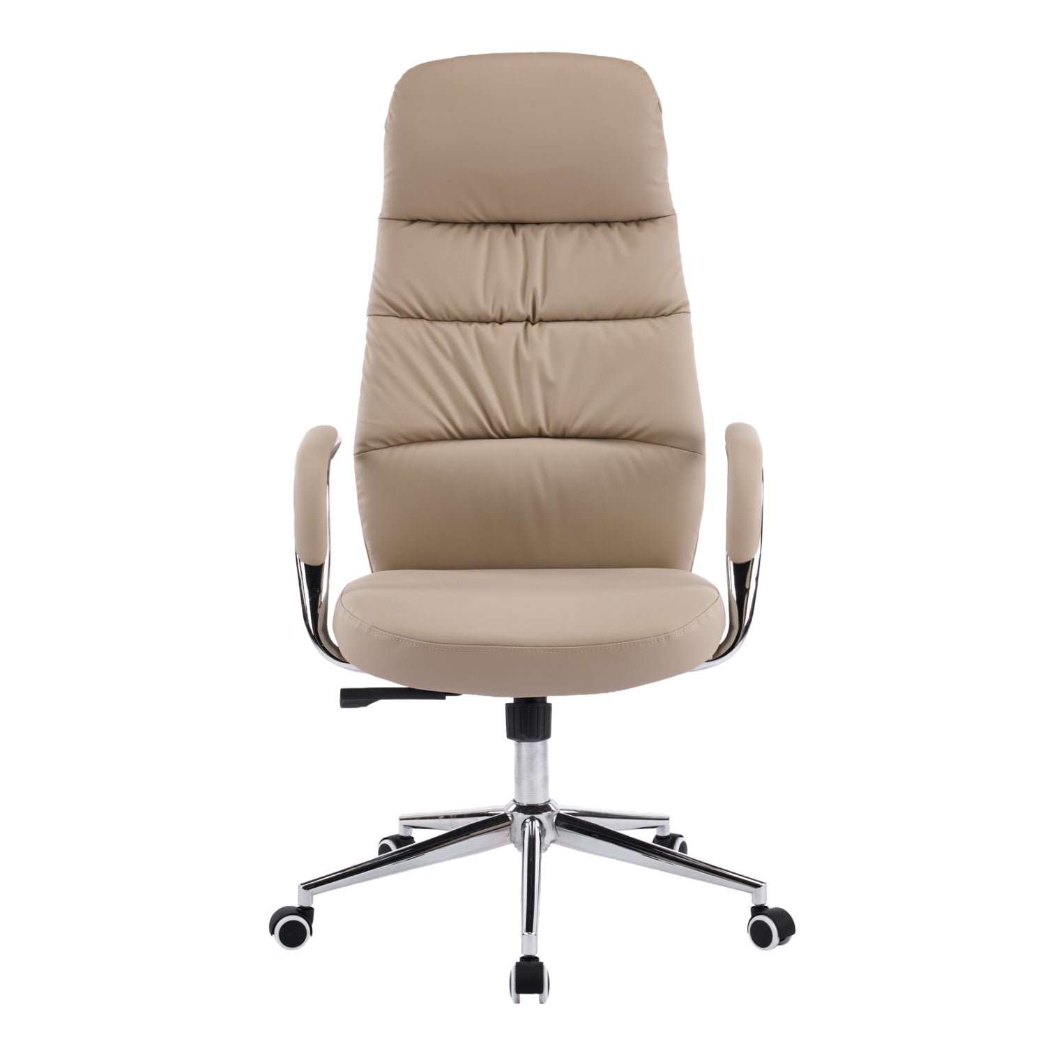 Офис стол TEETER бежова PU кожа - хромирана основа 67x66x121 см