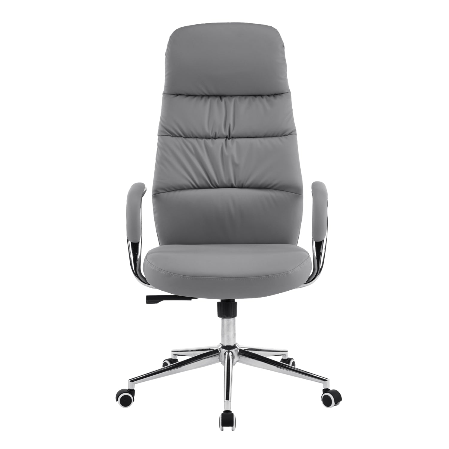Офис стол TEETER сива PU кожа - хромирана основа 67x66x121 см