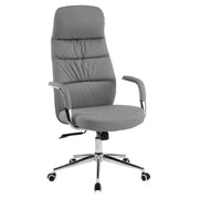 Офис стол TEETER сива PU кожа - хромирана основа 67x66x121 см
