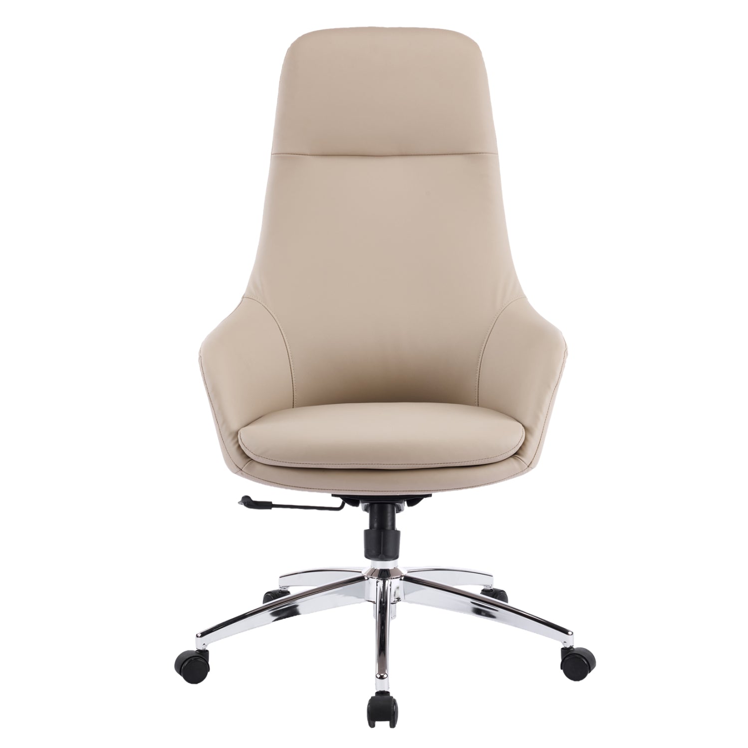 Офис стол BEKKER бежова PU кожа - хромирана основа 67x67x126 см