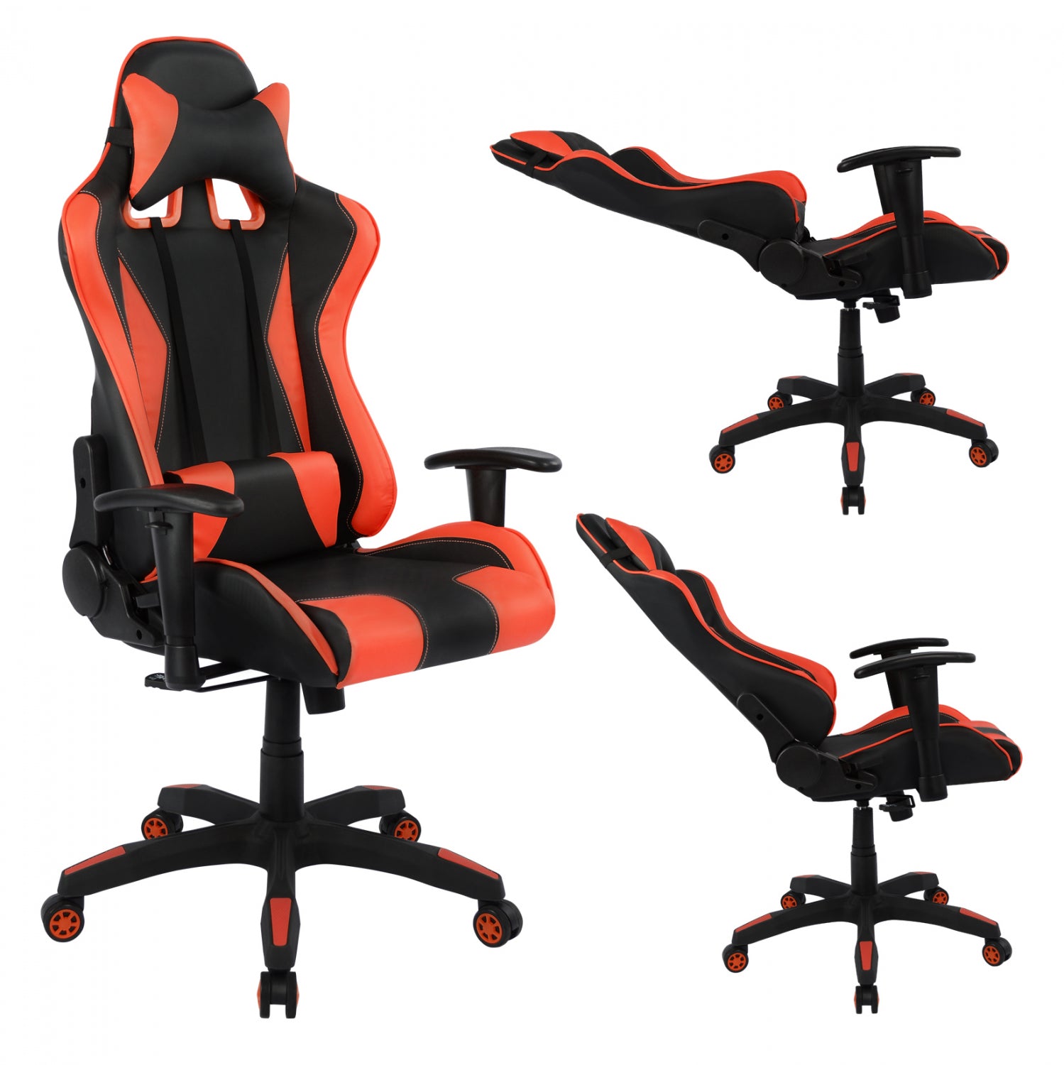 Офисен гейминг стол Speed черно и червено PU 68,5 x 71,5 x 133,5 см